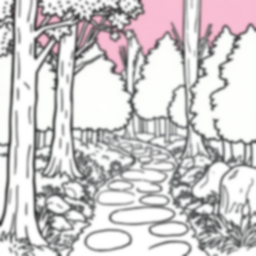 Free forest path - forest, path Coloring Page for Kids - Printable PDF & PNG