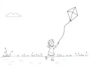 children flying kite - children, flying, kite coloring page
