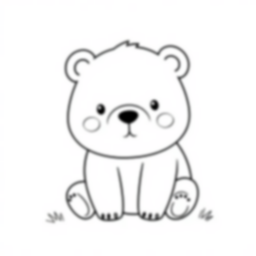 cute bear - cute, bear coloring page