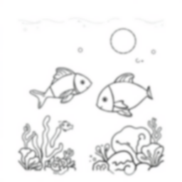 ocean scene - ocean, scene coloring page