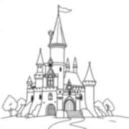 Free fairy tale castle - castle, fairy tale Coloring Page for Kids - Printable PDF & PNG