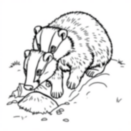 badger digging - badger, digging coloring page