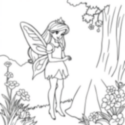 princess meeting fairy - princess, fairy, meeting coloring page