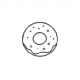Free donut - donut Coloring Page for Kids - Printable PDF & PNG