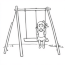 children on swing - children, swing coloring page