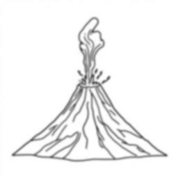 Free volcano erupting - erupting, volcano Coloring Page for Kids - Printable PDF & PNG