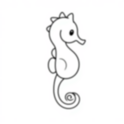 Free seahorse detail - seahorse, detail Coloring Page for Kids - Printable PDF & PNG