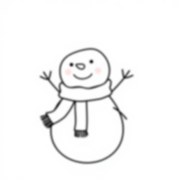 Free snowman with scarf - snowman, scarf Coloring Page for Kids - Printable PDF & PNG