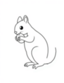 squirrel with nut - squirrel, nut coloring page