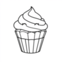 adorable cupcake - cupcake, adorable coloring page