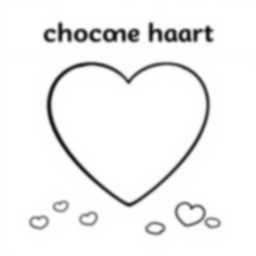 Free chocolate heart - heart, chocolate Coloring Page for Kids - Printable PDF & PNG