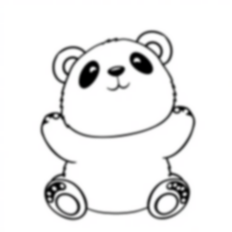 adorable panda - adorable, panda coloring page