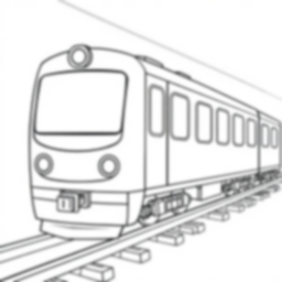 Free electric train - electric train Coloring Page for Kids - Printable PDF & PNG