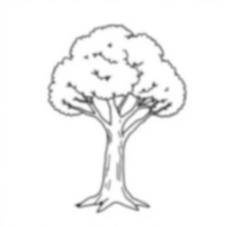 simple tree - tree, simple coloring page