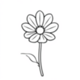 easy flower - easy, flower coloring page