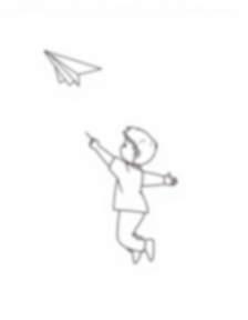 child flying paper airplane - child, flying, paper airplane coloring page