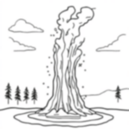 Free geyser erupting - geyser, erupting Coloring Page for Kids - Printable PDF & PNG