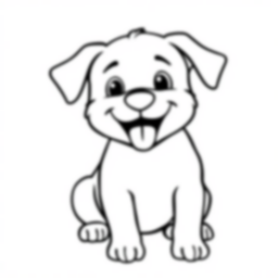 happy dog - happy, dog coloring page