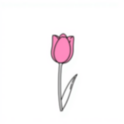 Free pink tulip - tulip, pink Coloring Page for Kids - Printable PDF & PNG