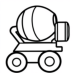 Free cement mixer - cement mixer Coloring Page for Kids - Printable PDF & PNG