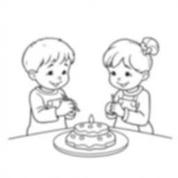 kids decorating cookies - kids, decorating, cookies coloring page