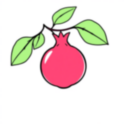 Free pomegranate - pomegranate Coloring Page for Kids - Printable PDF & PNG