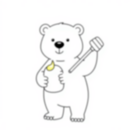 bear holding honey - bear, holding, honey coloring page