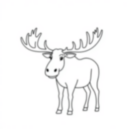 moose with antlers - moose, antlers coloring page