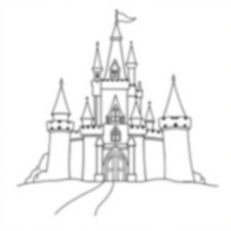 princess castle - princess, castle coloring page