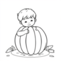 kids carving pumpkin - pumpkin, kids, carving coloring page