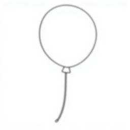 basic balloon - basic, balloon coloring page