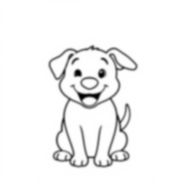 happy dog - happy, dog coloring page