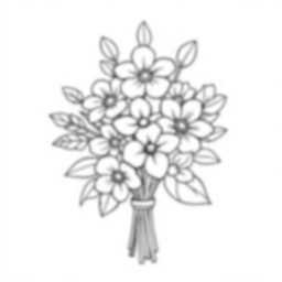 flower bouquet - flower, bouquet coloring page