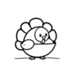 Free turkey dinner - dinner, turkey Coloring Page for Kids - Printable PDF & PNG