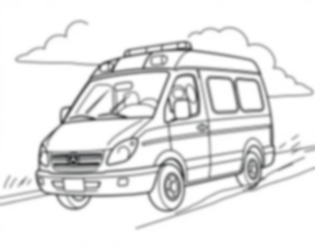 Free ambulance rushing - ambulance, rushing Coloring Page for Kids - Printable PDF & PNG