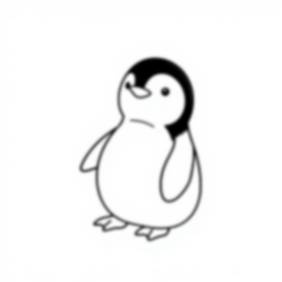 cute penguin - cute, penguin coloring page
