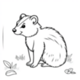 skunk with stripe - skunk, stripe coloring page