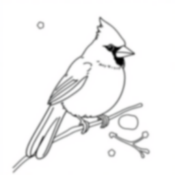 cardinal in snow - snow, cardinal coloring page