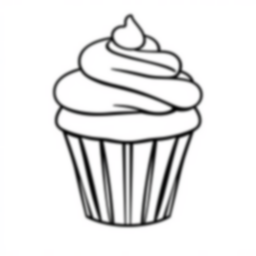 basic cupcake - basic, cupcake, sprinkles, frosting, wrapper coloring page