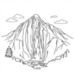 waterfall mountain - mountain, waterfall coloring page
