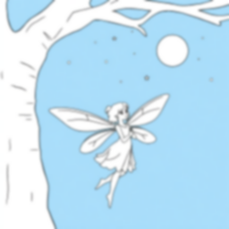 fairy by moonlight - fairy, moonlight coloring page