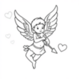 Free cupid - cupid Coloring Page for Kids - Printable PDF & PNG