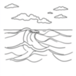 stormy ocean - ocean, stormy coloring page