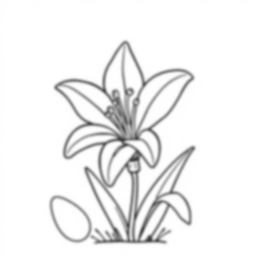 Free easter lily - easter, lily Coloring Page for Kids - Printable PDF & PNG