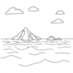 ocean with islands - ocean, islands coloring page