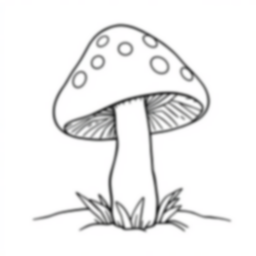 simple mushroom - mushroom coloring page