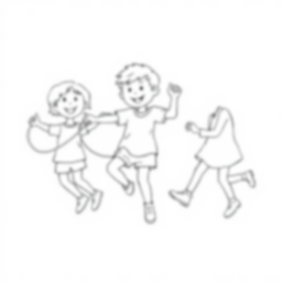 kids jumping rope - kids, jumping rope coloring page