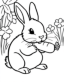 bunny eating carrot - bunny, eating, carrot coloring page