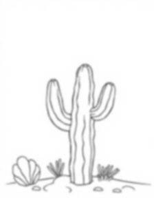 Free saguaro cactus - saguaro cactus Coloring Page for Kids - Printable PDF & PNG