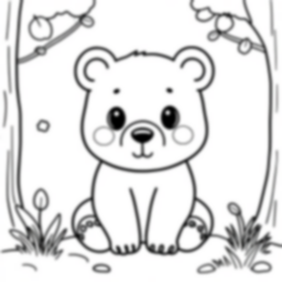 cute bear - cute, bear coloring page